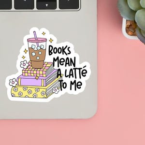 Naklejki winylowe „Książki i kawa”, naklejki Kindle, naklejki książkowe, cytaty z naklejek, słodki prezent dla miłośnika książek, holograficzny lub przezroczysty, wodoodporny