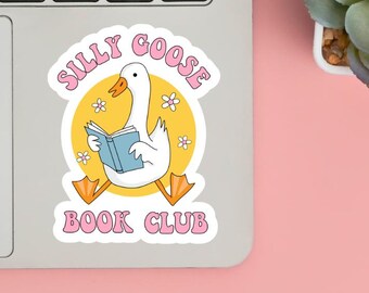 Dummer Gans Buchklub Vinyl Aufkleber, Kindle Aufkleber, Bücherliebe, Aufkleber Zitat, Buchliebhaber Nettes Geschenk Holographisch oder Klar Wasserfest