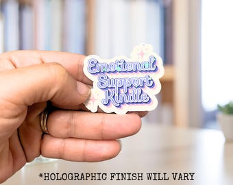 Emotional Support Kindle holographic vinyl die cut sticker, booktok stickers, bookish merch, bookstagram dark romance spicy smut stickers