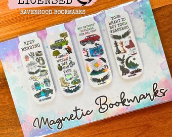 LICENSED Ravenhood Trilogy Merch 4pk Holographic Magnetic Bookmark, Reading Accessory Bookish Merch, Bookstagram Dark Romance, Flock, Exodus