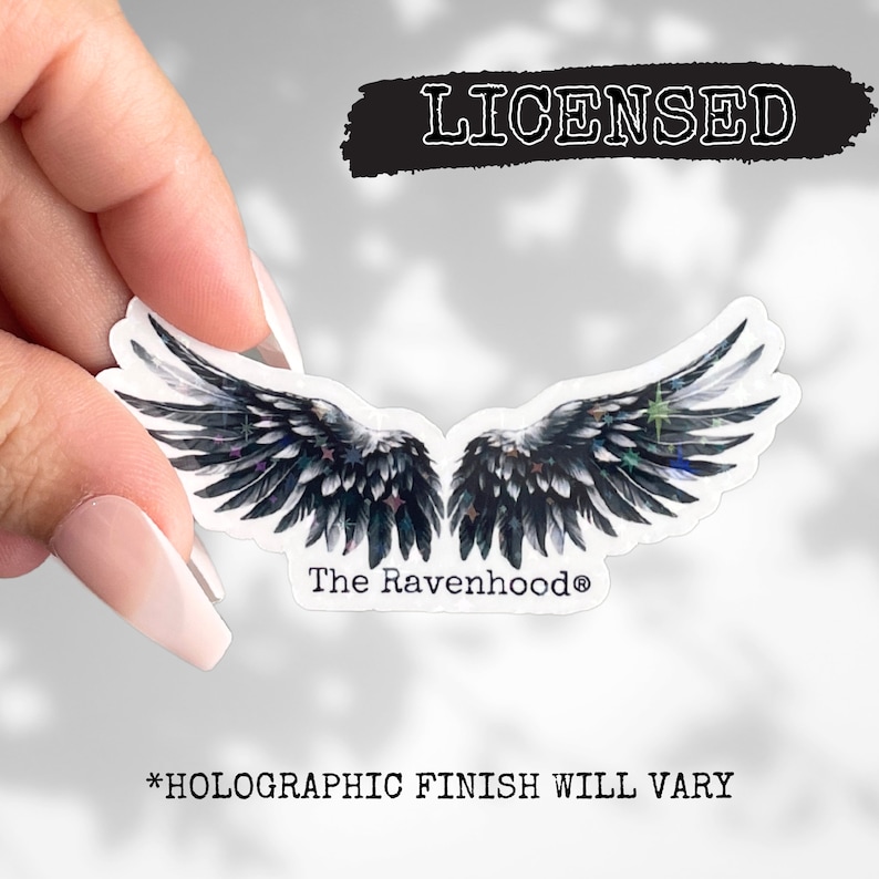 LICENSED Ravenhood trilogy holographic vinyl smut stickers, kindle booktok sticker, bookish merch, bookstagram dark romance, Flock, Exodus image 2