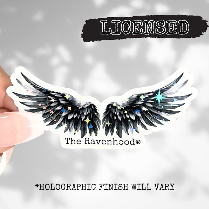 LICENSED Ravenhood trilogy holographic vinyl smut stickers, kindle booktok sticker, bookish merch, bookstagram dark romance, Flock, Exodus Sparkle Holographic