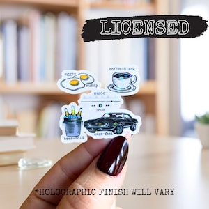 Pegatinas de vinilo holográficas de la trilogía Ravenhood con licencia, pegatinas para Kindle Booktok, artículos de merchandising literario, romance oscuro de Bookstagram, Flock, Exodus
