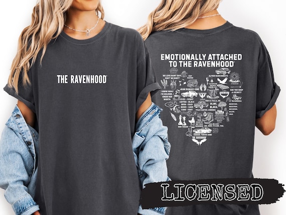 Licensed Ravenhood Series Quote Collage Apparel, Kate Stewart Merch, Emotionally Attached to the Ravenhood Men, Dominic, Sean, Tobias, Tyler