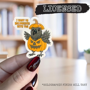 LICENSED Ravenhood series Tobias I want to Halloweenie with you holographic vinyl smut stickers, kindle booktok, bookish merch, bookstagram