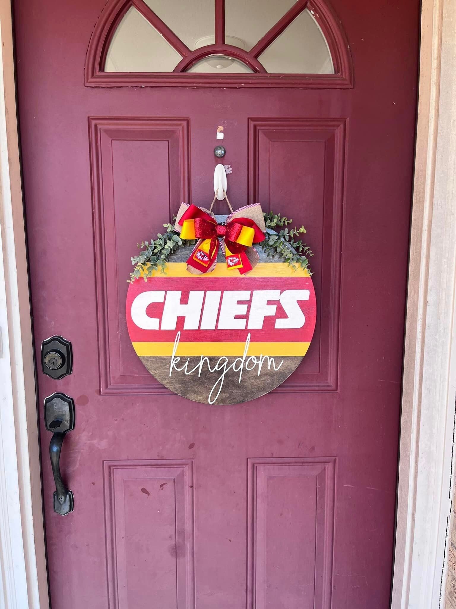 Chiefs Door Hanger KC Chief Door Sign NFL Team Sign Team Decor Football