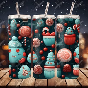 Christmas Treats Tumbler Wrap: Seamless Candy Design (Digital Download)