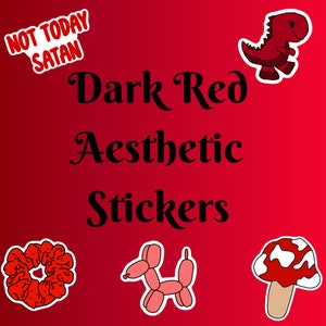 Red Aesthetic Sticker Pack | Scrapbooking & Journaling Stickers | Cute Kawaii Planner Stickers