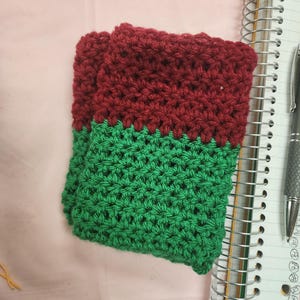 Red and Green Christmas Fingerless Gloves - red green gloves, gloves for winter, handmade red green gloves, red green boho hand warmers,