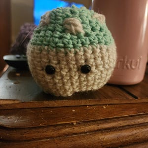 Mint Green Mushroom Amigurumi: Cottagecore Desk Decor