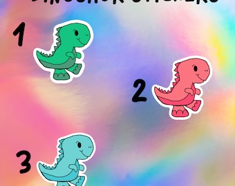 Dinosaur Stickers| Kawaii Stickers| Gift for Dinosaur lovers| Laptop Stickers | Water Bottle Decals