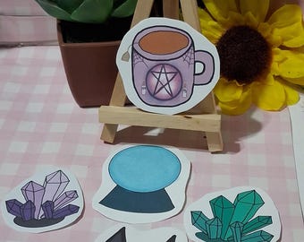 Witch Stickers, Whimsical Witchy Vinyl Decals, Mystical Planner & Journal Decor