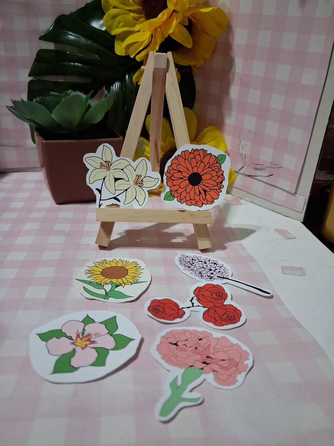 Hand-drawn Flower Sticker Pack | 7 Unique Floral Stickers | Botanical ...