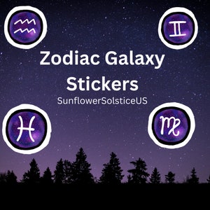 Zodiac Galaxy Sticker: Horoscope Astrology Celestial Art