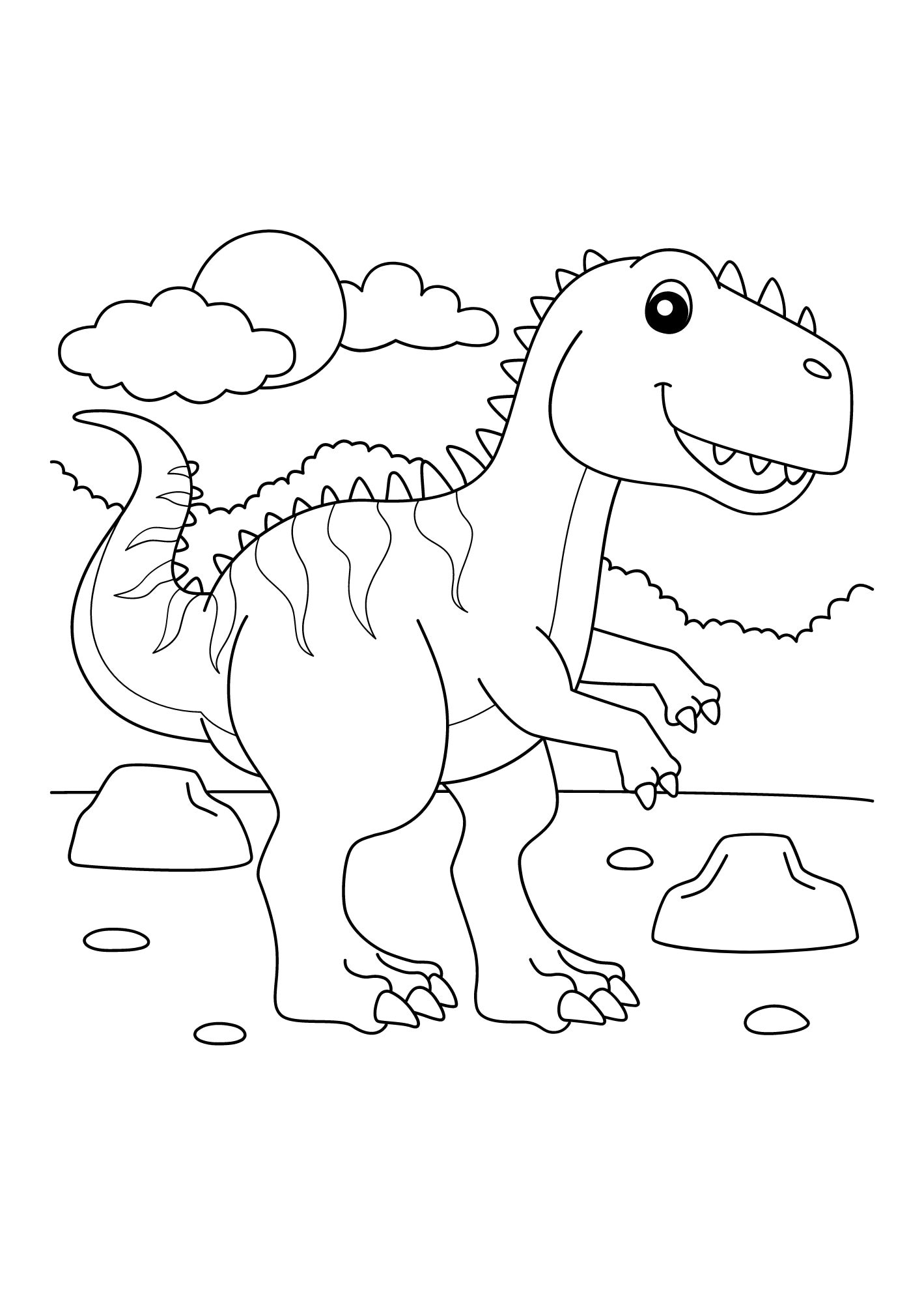 10 Dinosaurs Coloring Pages for Kids, Animal Coloring A4 Sheets ...