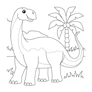 10 Dinozaury Kolorowanki dla Dzieci, Zwierzęta Kolorowanki Arkusze A4, Kolorowanki dla dzieci, Cyfrowe Natychmiastowe Pobieranie, Zabawa z kolorem