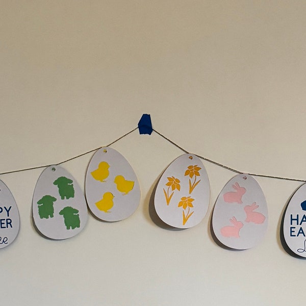 Personalised Egg Shape Happy Easter Bunting