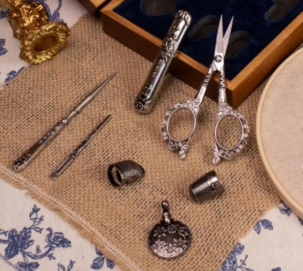 BUTUZE Kit de ciseaux à broder, kit de couture vintage européen, outils de couture  vintage complets