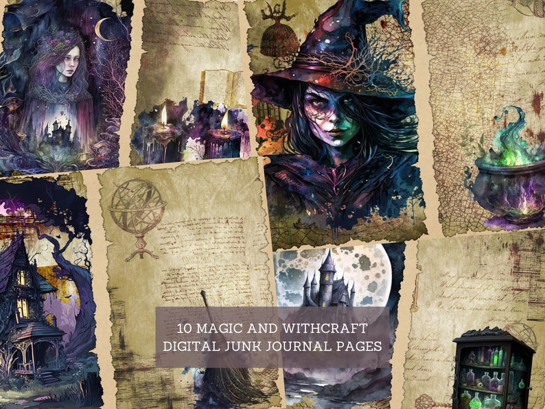 Magic & Witchcraft Junk Journal Pages, Vintage Zodiac Junk Journal Kit ...