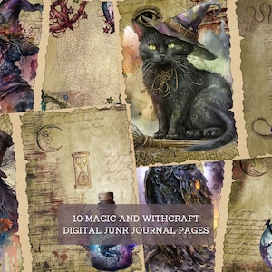 Magic & Witchcraft Junk Journal Pages, Vintage Zodiac Junk Journal Kit ...