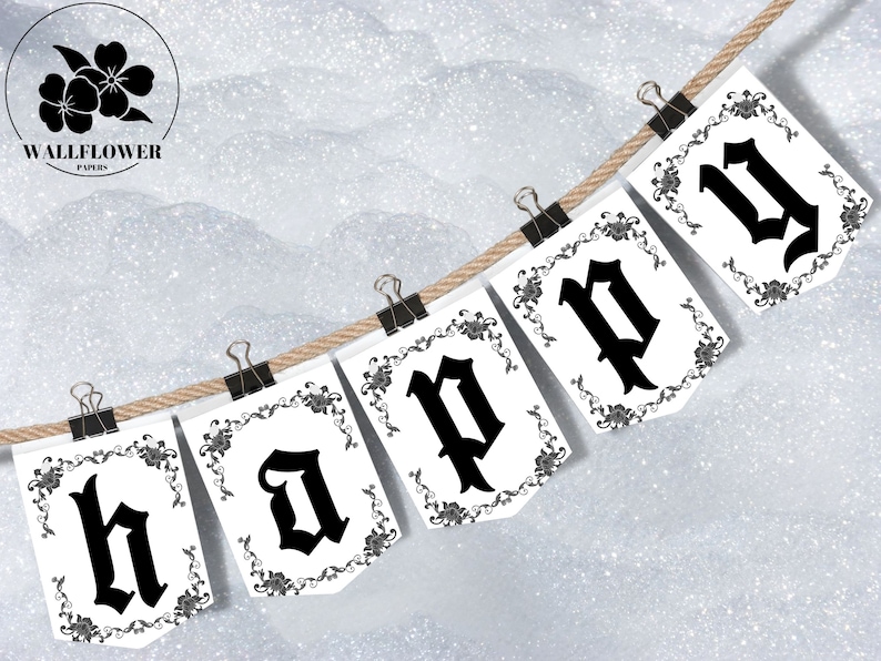 Happy New Year Banner, Vintage New Year Garland, Printable Christmas