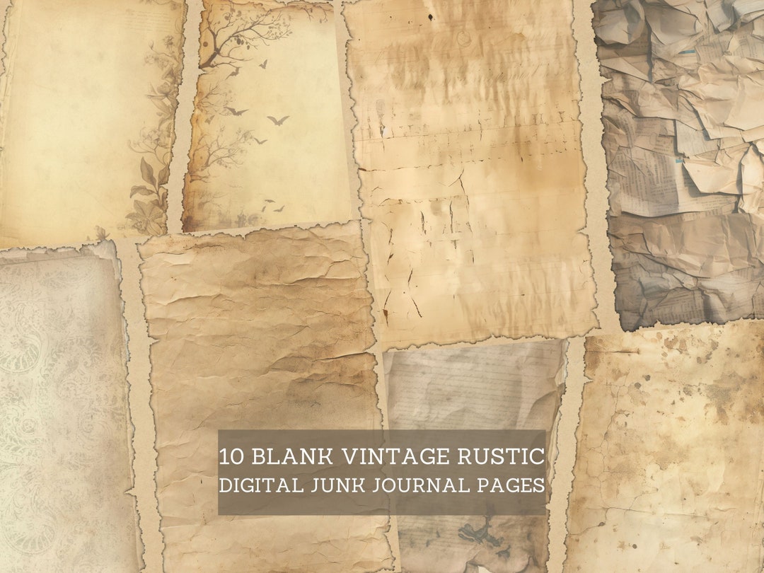 Blank Junk Journal Pages, Vintage Rustic Aged Junk Journal Kit, Cut Out ...