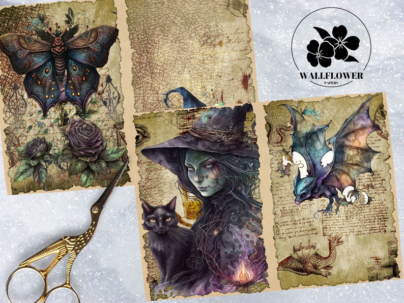Magic & Witchcraft Junk Journal Pages, Vintage Zodiac Junk Journal Kit ...