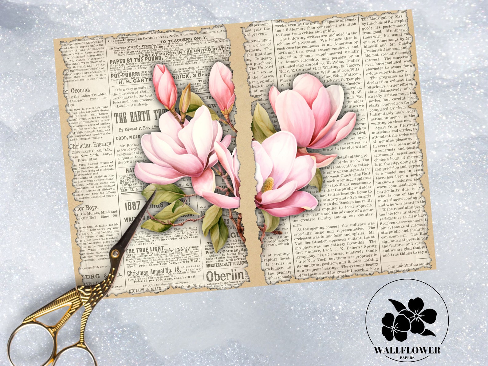 Spring Magnolia Junk Journal Pages, Vintage Nature Junk Journal Kit ...