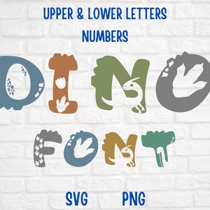 Letras de dinosaurios Svg, Instalar Alfabeto Dino, Fuente de bebé dinosaurio SVG Fuente Dino Svg Números de dinosaurios Svg Dinosaurio Cricut Silueta Dino Bebé