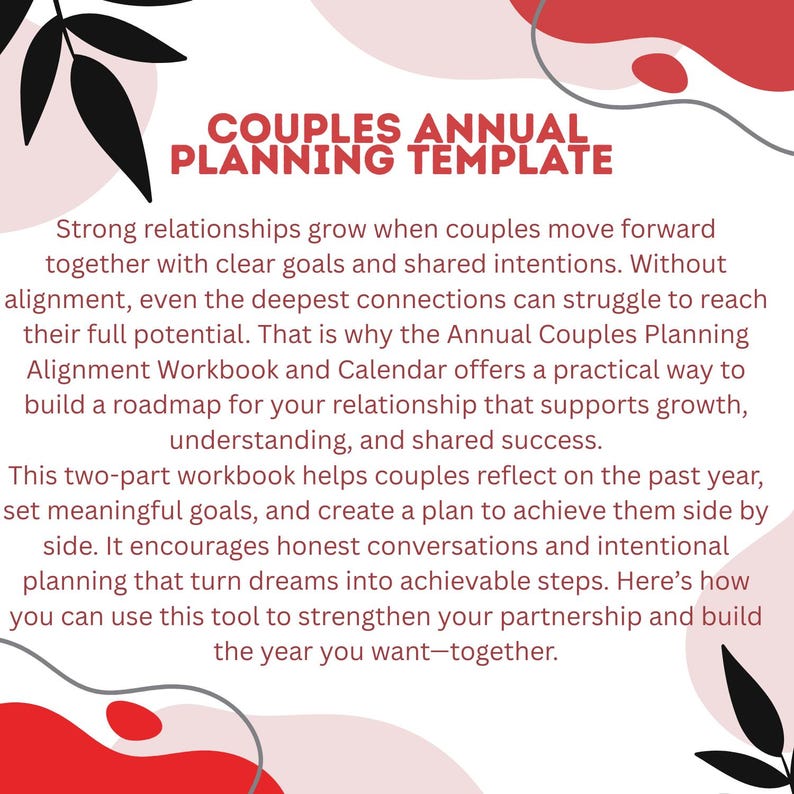 Couples Annual Planning Template Etsy