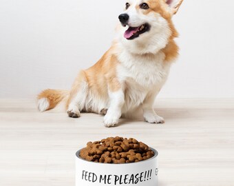 Bitte füttere mich weiß Edelstahl Hundenapf - moderne und langlebige Ergänzung für die Futterrunde Ihres Haustieres