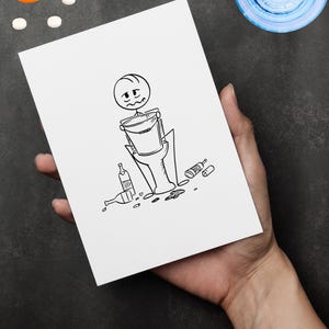 Lustige Geburtstagskarte Kater • Strichmännchen Toilette Humor • Geburtstagskarte für Erwachsene für Sie und Ihn • Erholungsmodus aktiviert