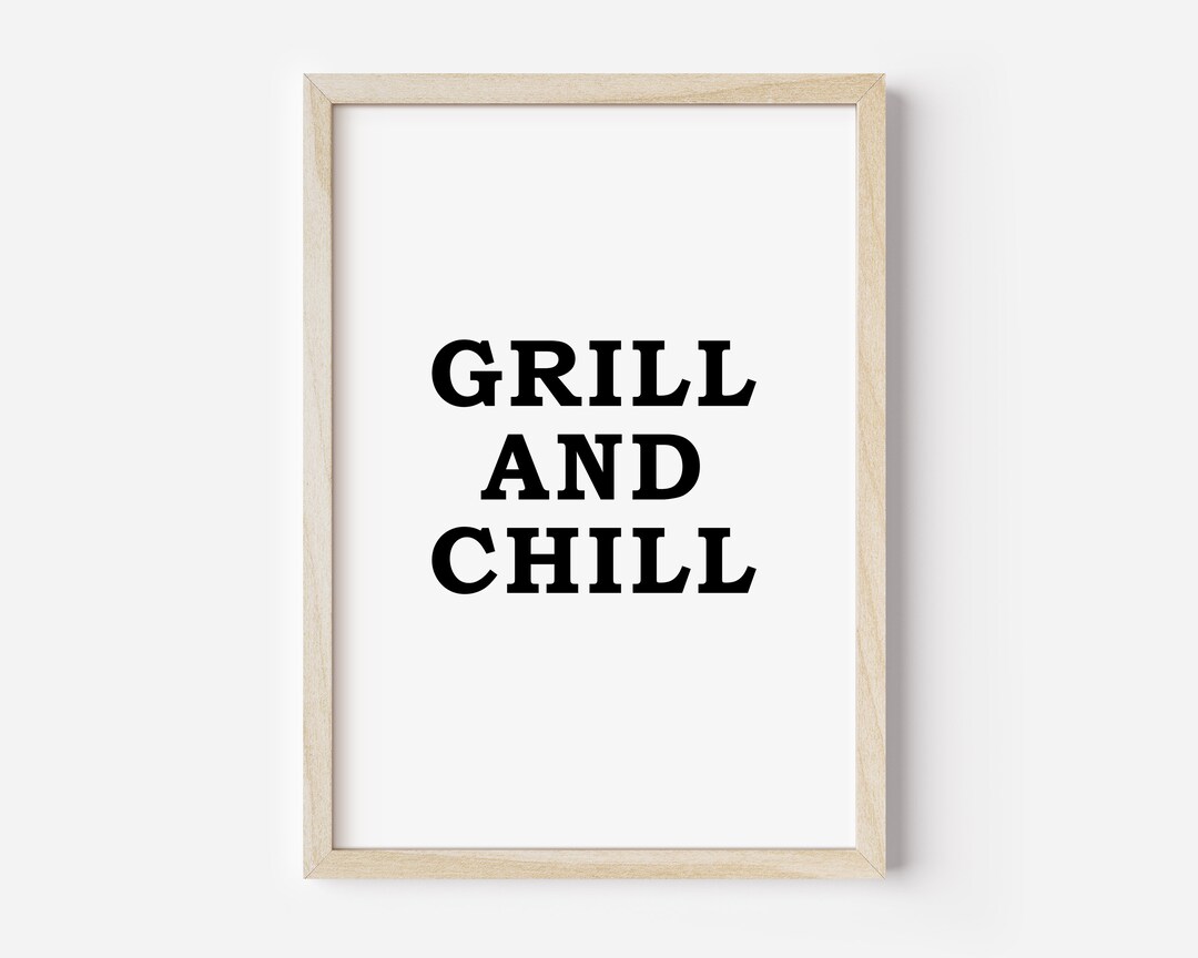 Typography Poster Printable Grill Wall Art Kitchen Decoration Etsy