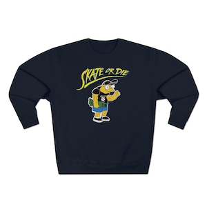 Skate oder stirb. Bart Maulwurfsmann. Sweatshirt mit Rundhalsausschnitt