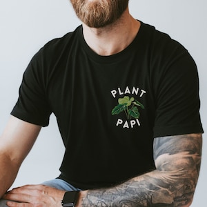 Funny Plant Shirt for Men Plant Papi Unisex T Shirt Fun Gift for Planty People Cute Plant Dad T-Shirt Gloriosum Print Mens Fathers Day Gift