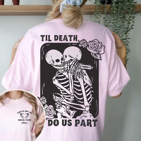 Matching Couple Tee Spooky Skeleton Matching Shirt for Couples His and Hers Honeymoon T-Shirt Just Married Skeleton Valentine Shirt Gift