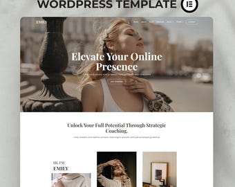 Modelo Elementor para WordPress, Modelo Elementor, WooCommerce para WordPress, Site para coach, WooCommerce, Modelo de site Elementor