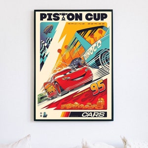 Car Posters, cartoon posters, animated posters, Children's bedroom decor, Lightning McQueen, Wall decoration, Cars movie poster, Flash