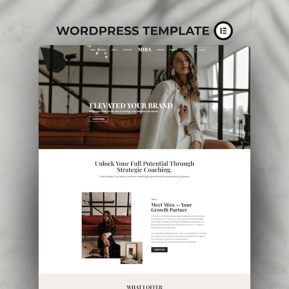 WordPress Theme, Elementor Template, Woocommerce Wordpress, Marketing Agency, Coach website, Woocommerce, Elementor website template
