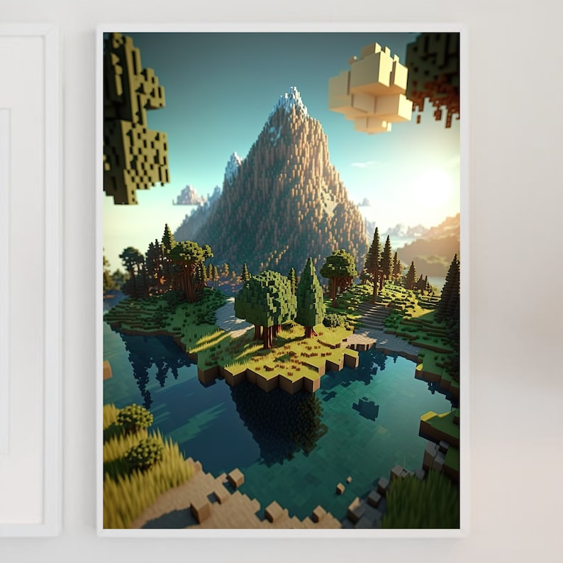 Set of 8 Minecraft Poster, Minecraft, Mine Game Pixel Craft, Digital