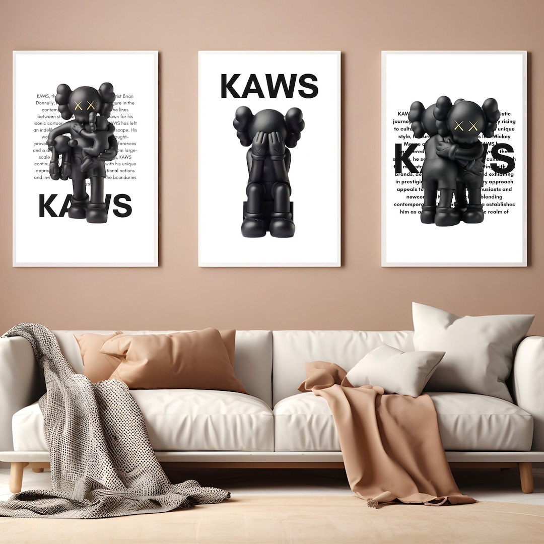 KAWS Poster, Hypebeast Figure Poster, Set of 3 Hypebeast Posters