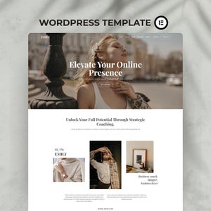 Emily WordPress Theme: Elementor Website Template for Coaches, Blog and E-commerce