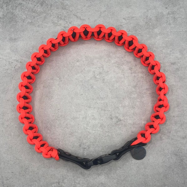 Halsband PVC x Paracord Black/Neon Choral