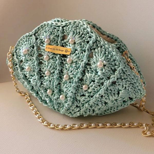 Aquamarine clutch bag