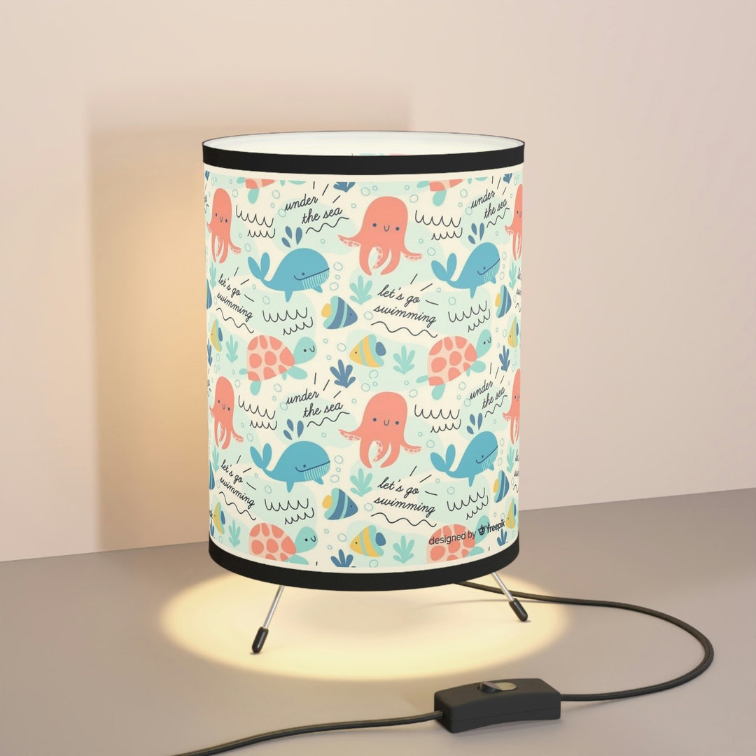 Ocean Theme Tripod Lampboys Nursery Lampocean Animals Baby Table Lamp