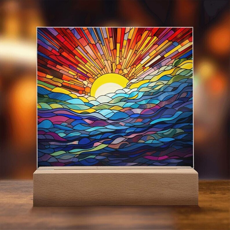Sunset Waves Acrylic Plaque, Ocean Decor, Beach Decor, Home Decor, Birthday Gift, Inspiring Gift