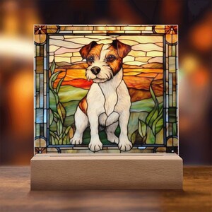 Jack Russell Terrier Faux Stained Glass Acrylic Plaque, Jack Russell Owner Gift, Jack Russell Picture