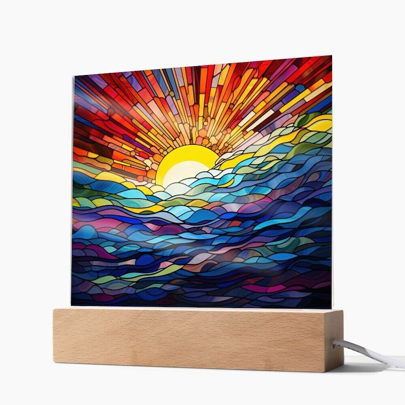 Sunset Waves Acrylic Plaque, Ocean Decor, Beach Decor, Home Decor, Birthday Gift, Inspiring Gift
