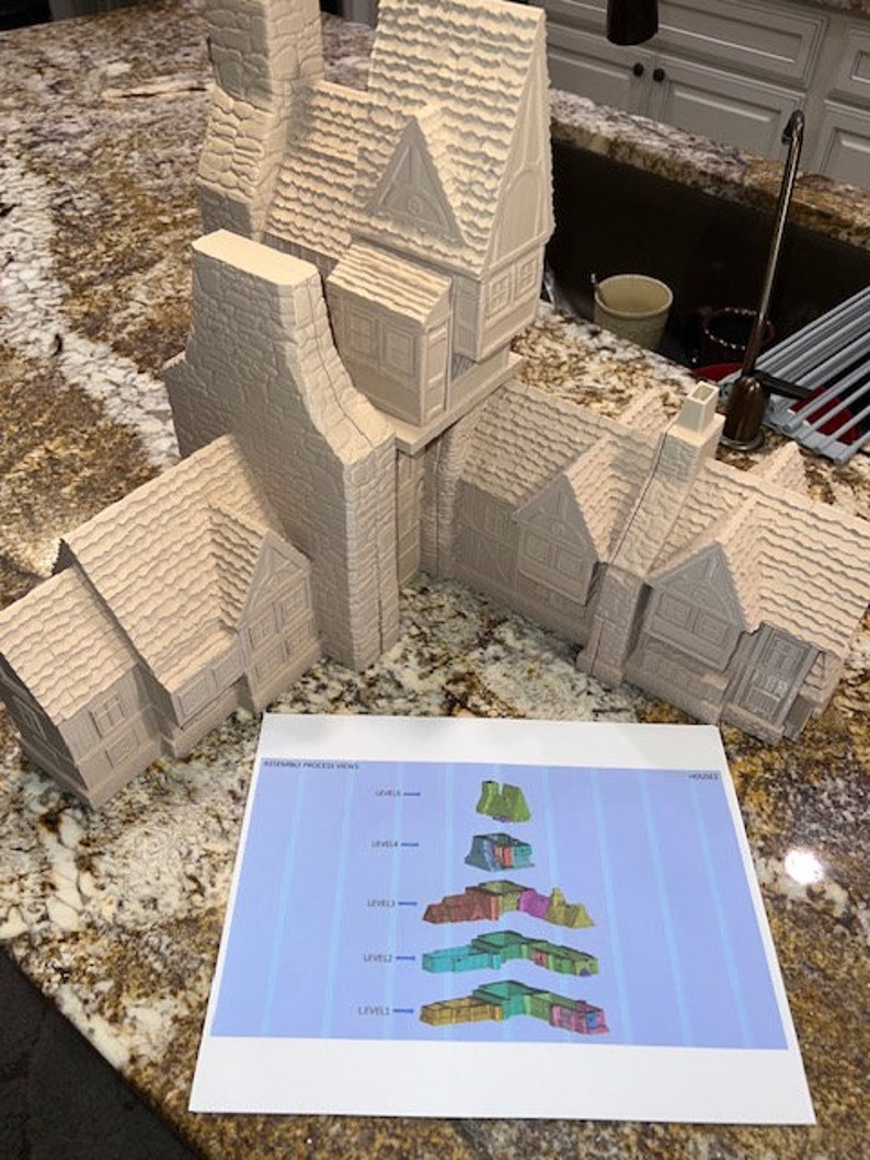 Medieval Table Top Dice Game Grexdale Building Two, 3D Building for