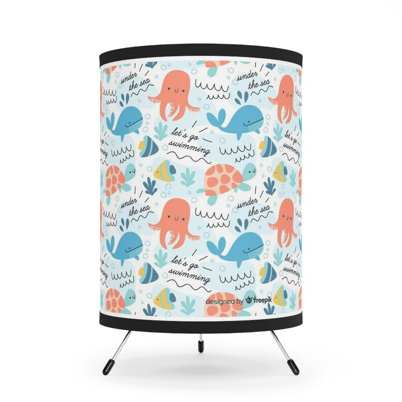 Ocean Theme Tripod Lampboys Nursery Lampocean Animals Baby Table Lamp